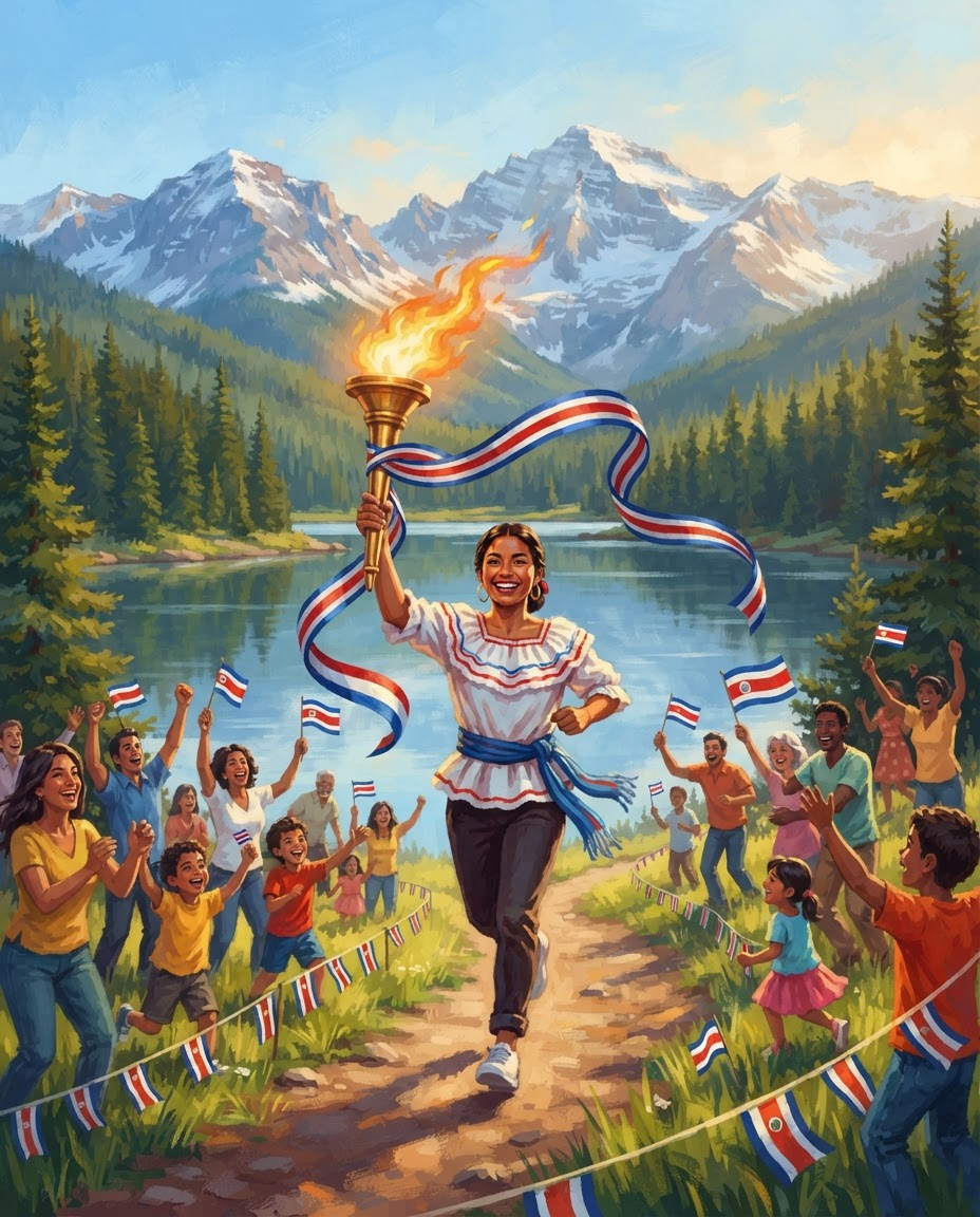 La antorcha de la Independencia de Costa Rica llega a Colorado