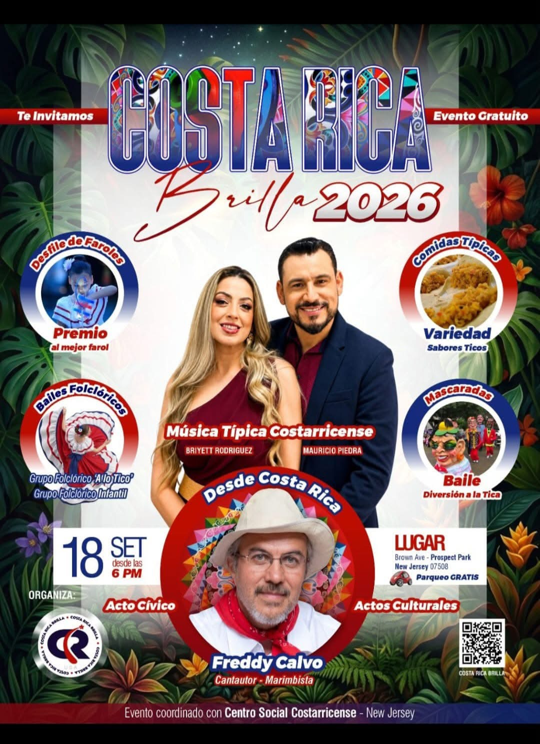 Flyer Costa Rica Brilla 2026, Prospect Park NJ