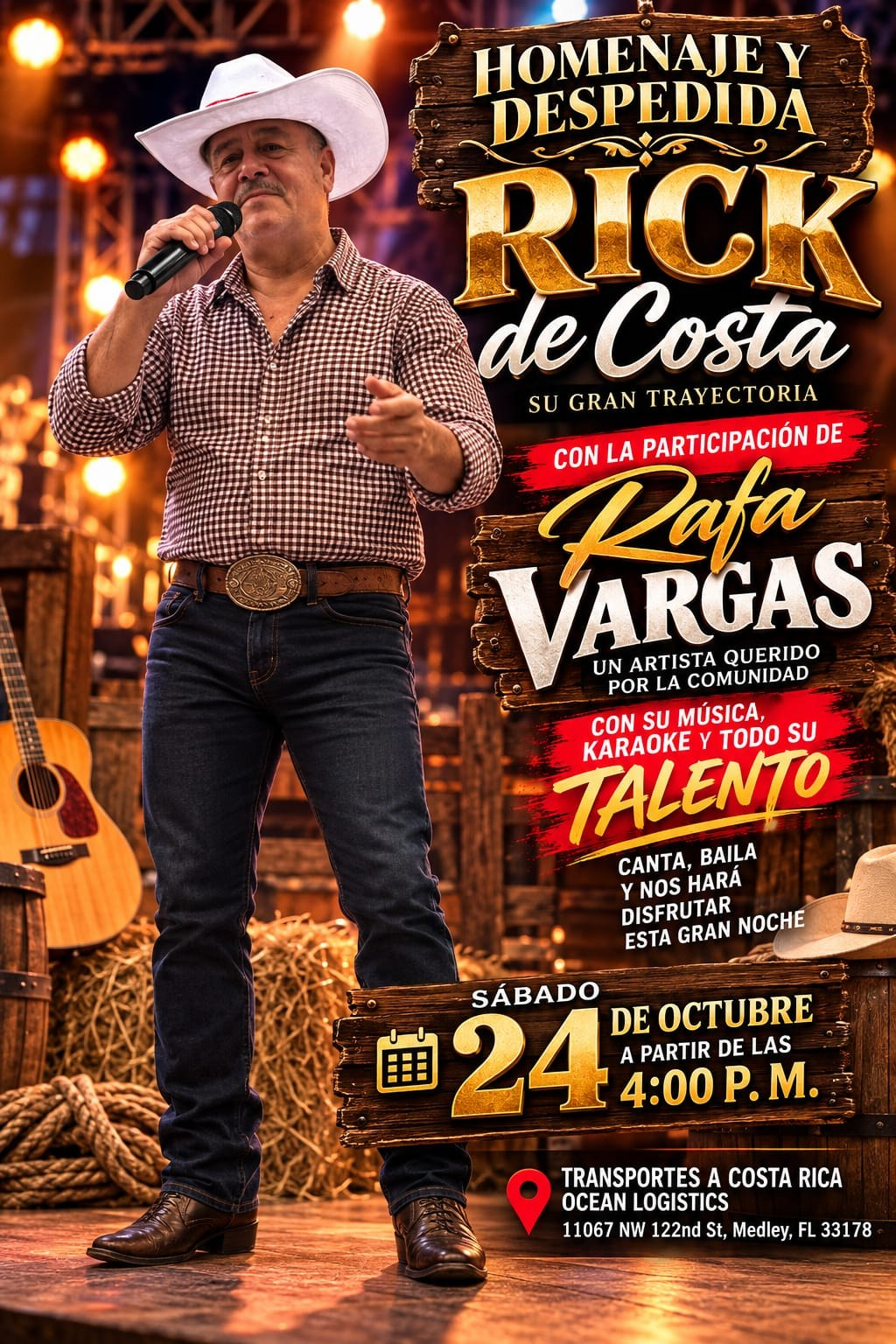 Rafa Vargas en la despedida de Rick de Costa